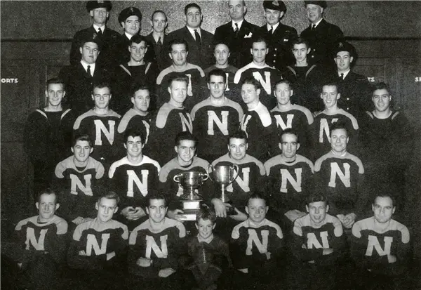 1944 Grey Cup Champion Navy Combines - Kirbyson is in the second row, first person on the left